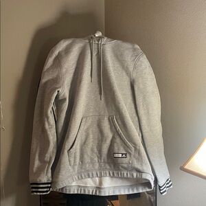 Adidas hoodie. Tag says large but I feel like it fits a women’s size small/med.